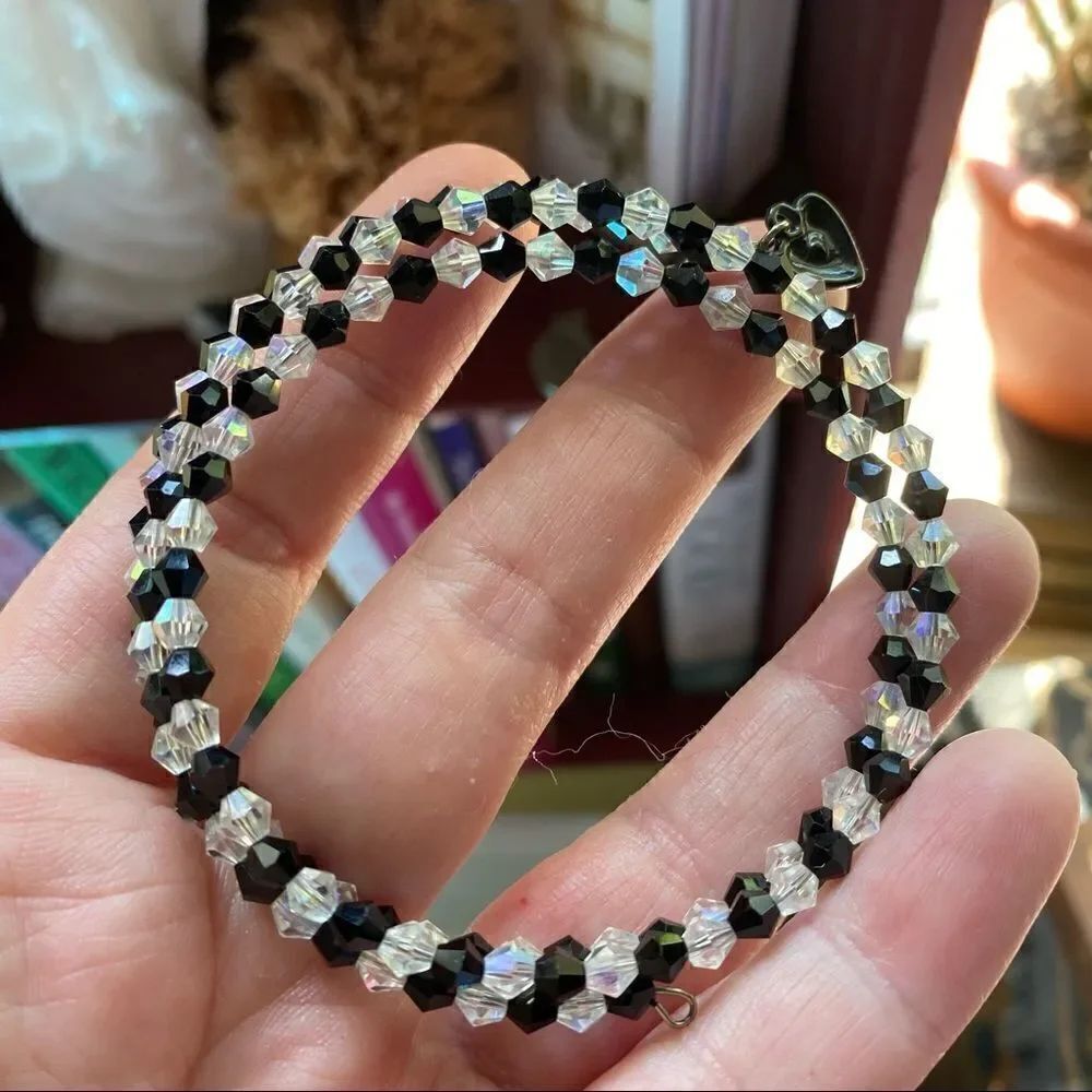 Austrian Bicone Crystal Memory Wire Bracelet